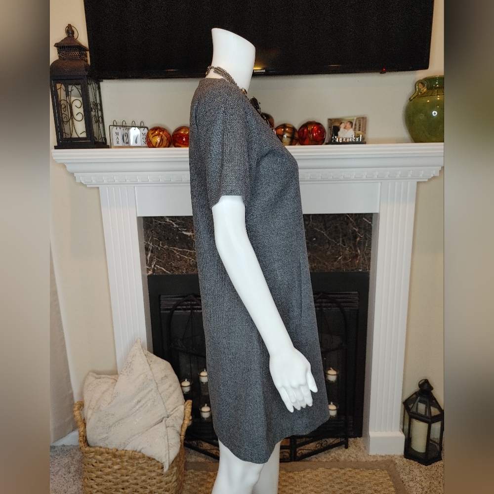 THEORY SALEA VIRGIN WOOL SHEATH DRESS WITH POCKETS, GRAY 6 - Picture 2 of 9
